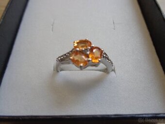 Ag prsten s mandarinským granátem