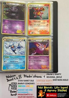 Kusové karty TCG Pokémon STARÉ PŘES 15LET (ORIGINÁL)