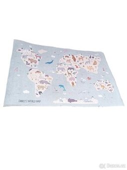 Koberec do dětského pokoje (mapa světa) - 120 x 180 cm