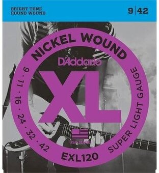 Struny D'Addario EXL120 Nickel Wound Super Light 9-42