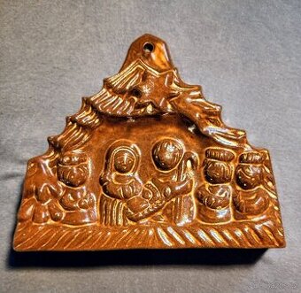 Nádherná vánoční forma z kameniny stará