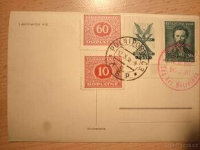 Sběratelská pohlednice Polní pošta 1938.