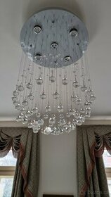 Moderní lustr "skleněný globus"  60 cm šířka a 85 cm délka - 1