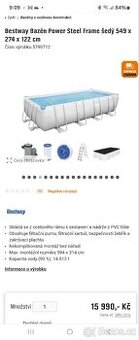 Bazén Bestway Power Steel Frame šedý 549x274x122 cm