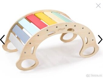 Dřevěná montessori houpačka 5v1 - fresh
