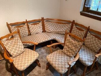 Rohová lavice a 2 židle - židle mají područky