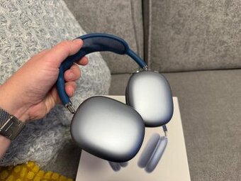 APPLE AirPods MAX, modré, super stav, komplet balení, CZ