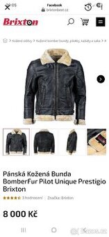 Kožená zimni bunda značky Brixton