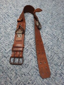 Starý kožený hasičský opasek super stav