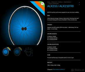 Zapletená silniční kola - Alex Rims ALX210 (zánovní)