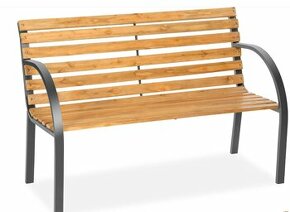 Zahradní lavička v dobrém stavu, 120 cm. dřevo - kov.