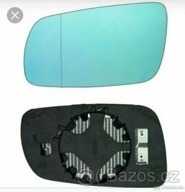 Modré sklo zrcátka Octavia 1