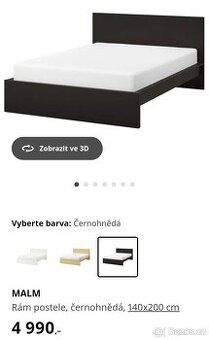 Postel IKEA malm černá 140cm
