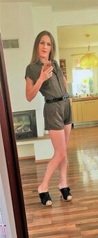 Khaki kraťáskový overal, vel M/L, Therapy - 1