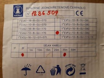 Prodam čerpadlo do vrtu- Sigma EVFU 10-8-35