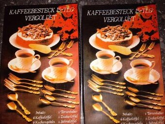 Sada příborů Kaffeebesteck 15-TLG Vergoldet 2x - 1