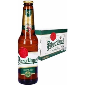 Pilsner Urquell export , vývozní, hnědá láhev