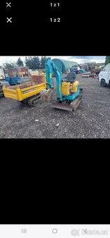 Minibagr + dumper - vše pro stavbu.