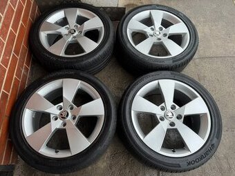 Alu 17" 5x112,škoda DENOM letní pneu 60% O3 TOP