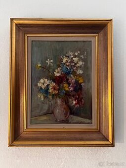 Olejomalba, Květiny ve váze, Řecko