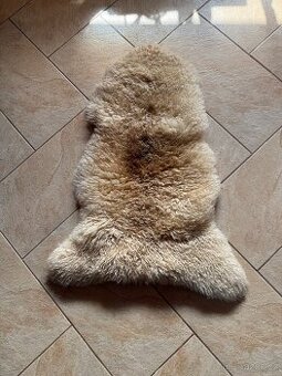 Ovčí kožešina bílá podsada s hnědou