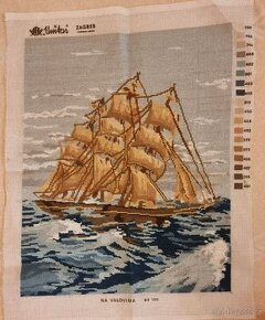 Výšivka 39 x 49 cm plachetnice - 1