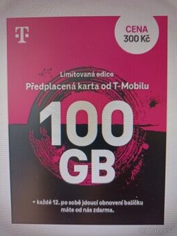 Limitovaná karta T-Mobile 100 GB dat