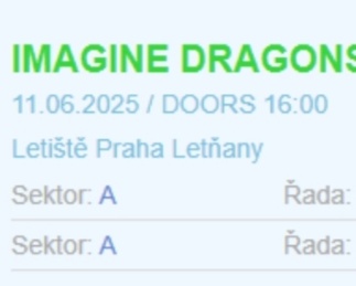 IMAGINE DRAGONS PRAHA 11.6.25