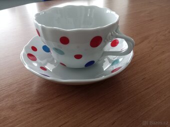 Nová porcelánová sada hrnek s talířkem Originál Bohemia
