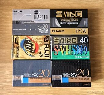 FUJI-SHARP-TOSHIBA Nové Profi Japonské videokazety S-VHS-C