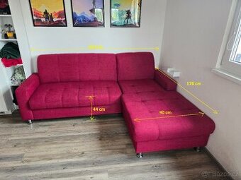 Pohovka/sedačka rozkládací L - česká výroba - 1