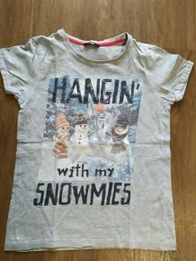 Tričko se sněhuláky vel. 140-146