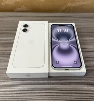 Apple iPhone 16 128GB bílá, komplet, záruka, 100% baterie