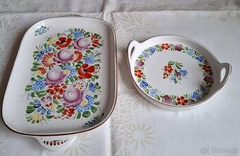 Chodská keramika - tácek a miska