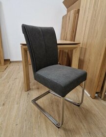 Nové židle šedé + nerez nohy 3 ks