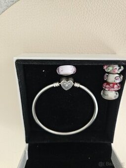Náramek pandora +korálek pandora murano+ koralky murano