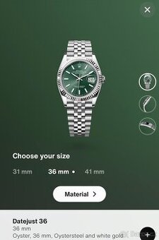 Rolex date just 36mm green dial