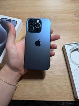 Apple iPhone 15 Pro 128 GB Modrý titan, TOP STAV