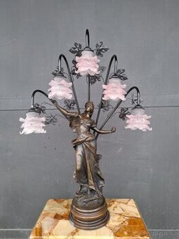 Starožitná italská figurální lampa, značená