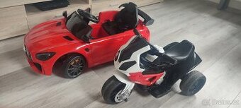 Elektrické autíčko a motorka
