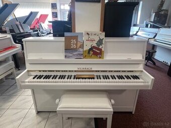 Bílé pianino Weinbach-Petrof se zárukou 5 let, doprava zdarm