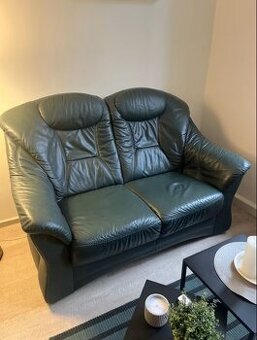 Pohovka, sedačka - pravá kůže, pro dvě osoby