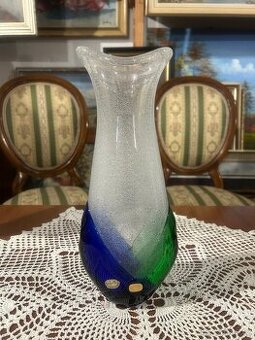 Váza hutní sklo František Špinar 1976 škrdlovice