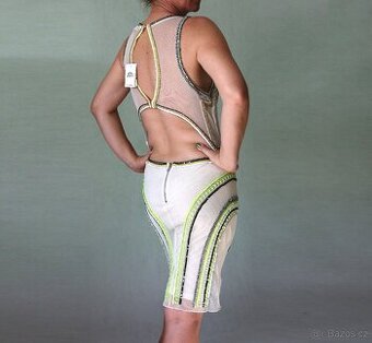 Nové smetanové šaty s korálky Miss Selfridge vel.44