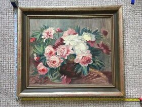 Obraz - Květiny, cca 80x70 včetně rámu.