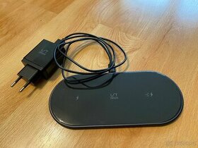 iWant dvojitá bezdrátová nabíječka vesmírně šedá