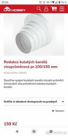 Redukce kulatých kanálů víceprůměrová pr.100/150 mm