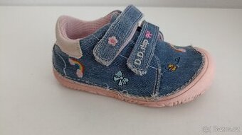 Barefoot plátěné tenisky D.D.step - modré (25)