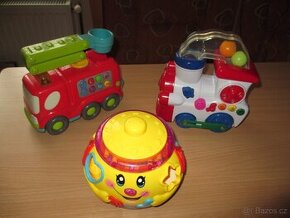 autíčka, hračky se zvuky, nářadí
