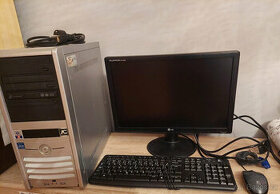 PC sestava na internet, dvoujádro, monitor, myš, klávesnice